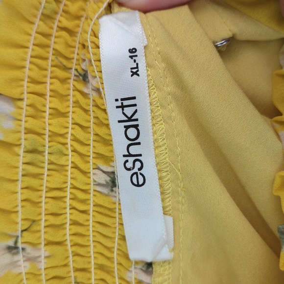 Floral Maxi Dress High Neckline Romantic Boho Tiered Ruffle - Picture 14 of 17